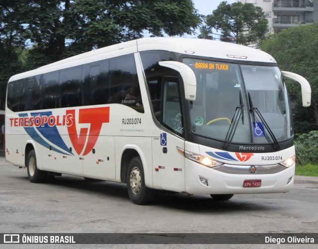 Viação Teresópolis RJ 203.074 na cidade de Teresópolis, Rio de Janeiro, Brasil, por Diego Oliveira. Número da foto: #8249894.