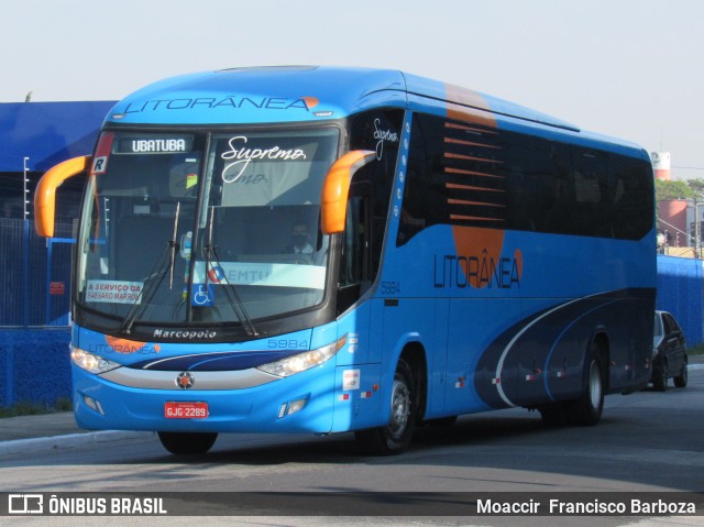 Litorânea Transportes Coletivos 5984 na cidade de São Paulo, São Paulo, Brasil, por Moaccir  Francisco Barboza. Número da foto: #8253073.
