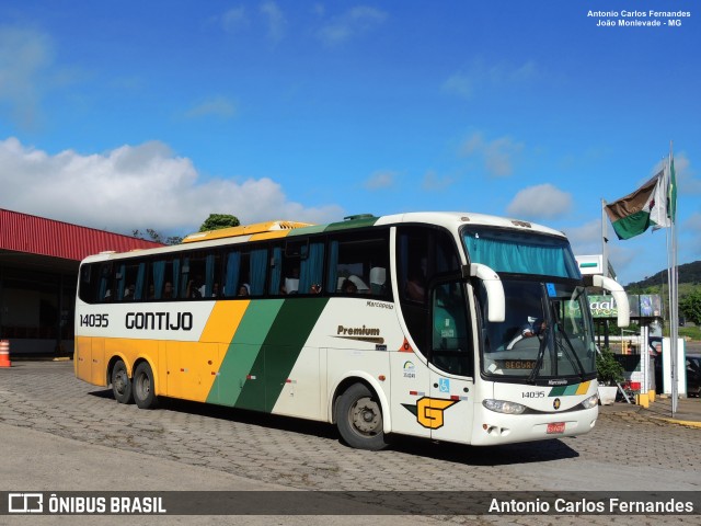 Empresa Gontijo de Transportes 14035 na cidade de João Monlevade, Minas Gerais, Brasil, por Antonio Carlos Fernandes. ID da foto: 8256474.