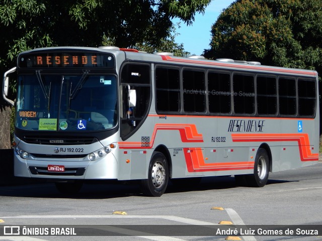 Viação Resendense RJ 192.022 na cidade de Resende, Rio de Janeiro, Brasil, por André Luiz Gomes de Souza. ID da foto: 8257113.