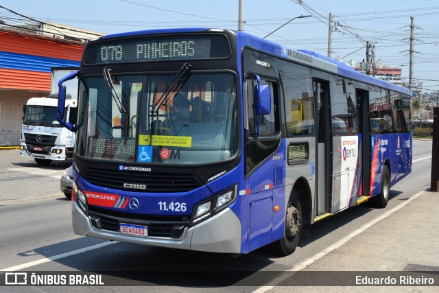 Viação Pirajuçara 11.426 na cidade de São Paulo, São Paulo, Brasil, por Eduardo Ribeiro. ID da foto: 8260790.