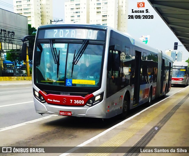 Viação Metrópole Paulista - Zona Sul 7 3609 na cidade de São Paulo, São Paulo, Brasil, por Lucas Santos da Silva. ID da foto: 8258675.