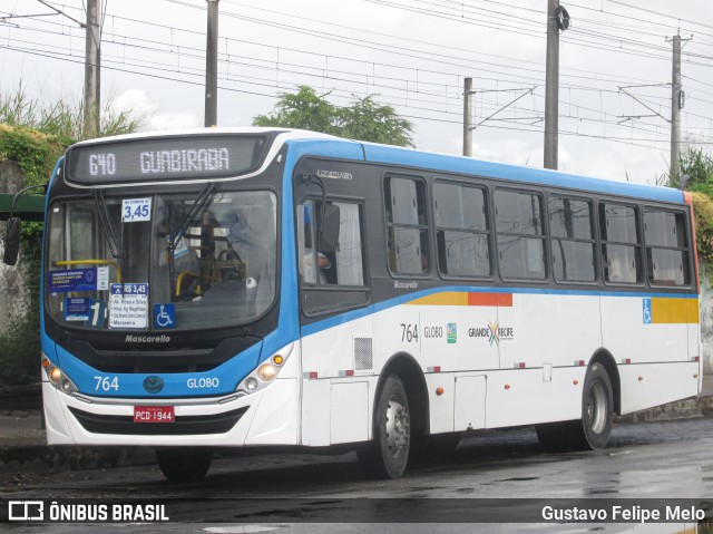 Transportadora Globo 764 na cidade de Recife, Pernambuco, Brasil, por Gustavo Felipe Melo. ID da foto: 8260369.