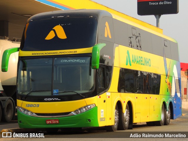 Viação Amarelinho 13803 na cidade de Belo Horizonte, Minas Gerais, Brasil, por Adão Raimundo Marcelino. ID da foto: 8262757.