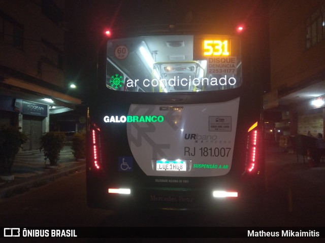 Viação Galo Branco RJ 181.007 na cidade de São Gonçalo, Rio de Janeiro, Brasil, por Matheus Mikaimitis . Número da foto: #8332006.