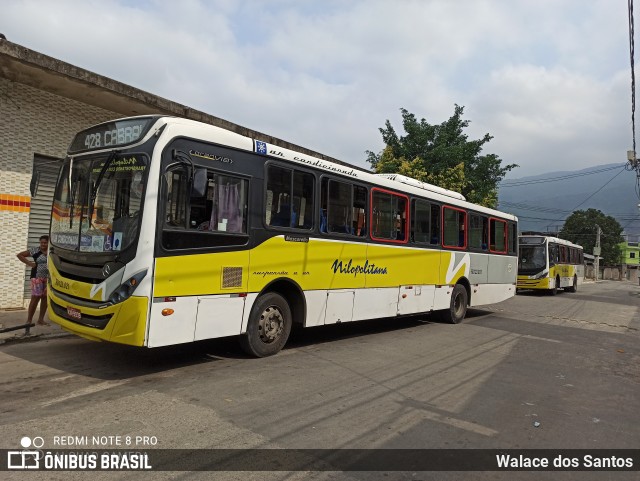 Viação Nilopolitana RJ 123.021 na cidade de Nova Iguaçu, Rio de Janeiro, Brasil, por Walace dos Santos. ID da foto: 8359090.