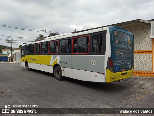 Viação Nilopolitana RJ 123.021 na cidade de Nova Iguaçu, Rio de Janeiro, Brasil, por Walace dos Santos. ID da foto: 8358979.