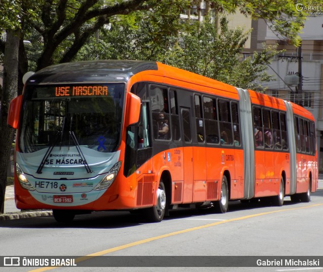 Auto Viação Redentor HE718 na cidade de Curitiba, Paraná, Brasil, por Gabriel Michalski. Número da foto: #8361367.