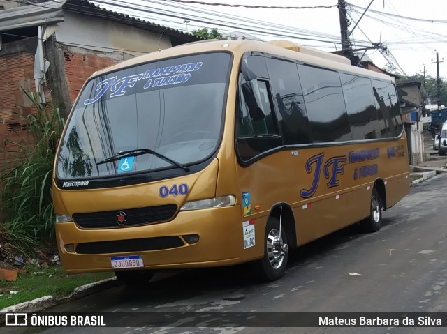 JF Transporte e Turismo 040 na cidade de Barra Mansa, Rio de Janeiro, Brasil, por Mateus Barbara da Silva. ID da foto: 8359624.