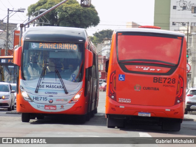 Transporte Coletivo Glória BE728 na cidade de Curitiba, Paraná, Brasil, por Gabriel Michalski. ID da foto: 8363420.