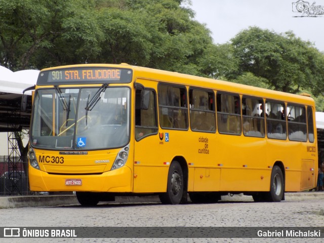 Auto Viação Mercês MC303 na cidade de Curitiba, Paraná, Brasil, por Gabriel Michalski. ID da foto: 8363209.