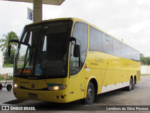 Viação Itapemirim 8703 na cidade de Caruaru, Pernambuco, Brasil, por Lenilson da Silva Pessoa. ID da foto: 8367230.