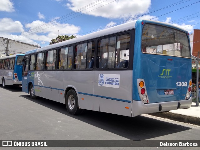 ATT - Atlântico Transportes e Turismo 1308 na cidade de Vitória da Conquista, Bahia, Brasil, por Deisson Barbosa. Número da foto: #8366922.