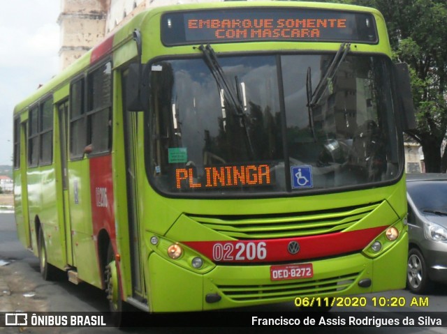 Transporte Coletivo Cidade Verde 02206 na cidade de Teresina, Piauí, Brasil, por Francisco de Assis Rodrigues da Silva. Número da foto: #8369418.