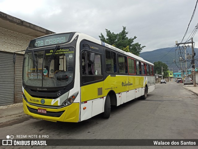 Viação Nilopolitana RJ 123.081 na cidade de Nova Iguaçu, Rio de Janeiro, Brasil, por Walace dos Santos. ID da foto: 8370096.