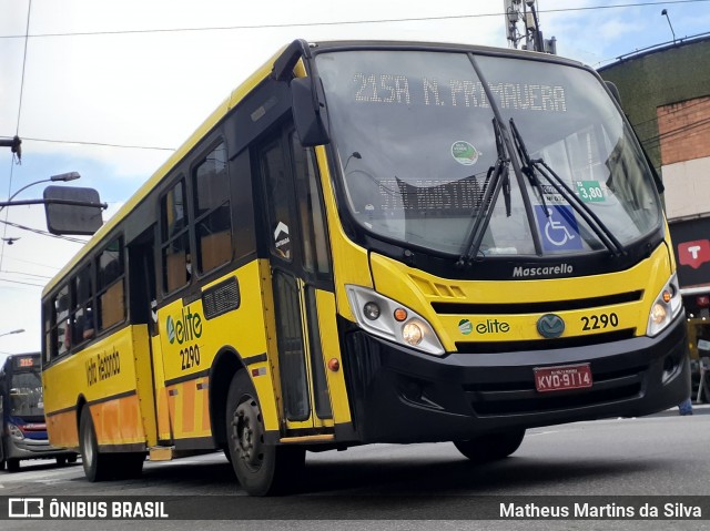 Viação Elite 2290 na cidade de Volta Redonda, Rio de Janeiro, Brasil, por Matheus Martins da Silva. Número da foto: #8371204.