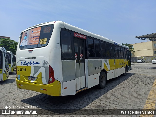 Viação Nilopolitana RJ 123.100 na cidade de Nilópolis, Rio de Janeiro, Brasil, por Walace dos Santos. ID da foto: 8374879.