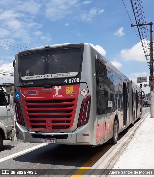 Express Transportes Urbanos Ltda 4 8708 na cidade de São Paulo, São Paulo, Brasil, por Andre Santos de Moraes. Número da foto: #8373892.