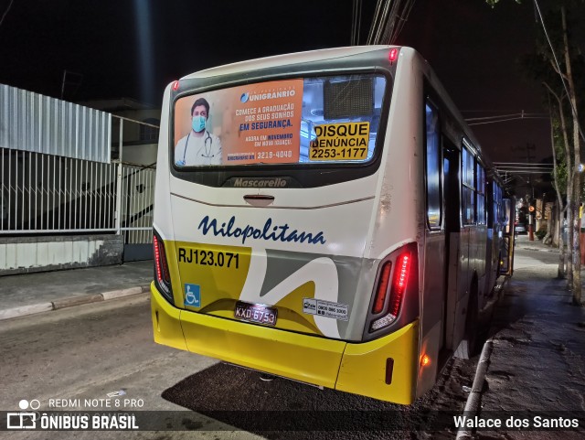 Viação Nilopolitana RJ 123.071 na cidade de Nilópolis, Rio de Janeiro, Brasil, por Walace dos Santos. ID da foto: 8373157.