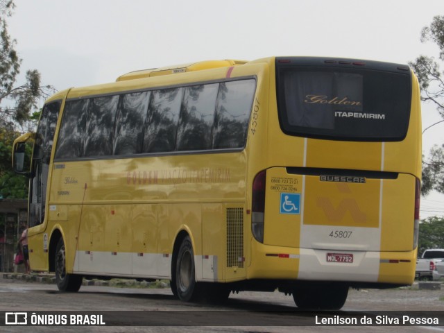 Viação Itapemirim 45807 na cidade de Caruaru, Pernambuco, Brasil, por Lenilson da Silva Pessoa. ID da foto: 8377945.