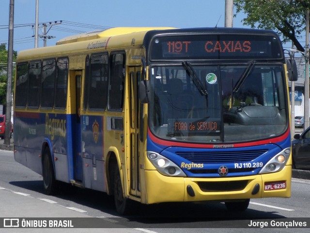 Auto Viação Reginas RJ 110.289 na cidade de Rio de Janeiro, Rio de Janeiro, Brasil, por Jorge Gonçalves. Número da foto: #8376913.