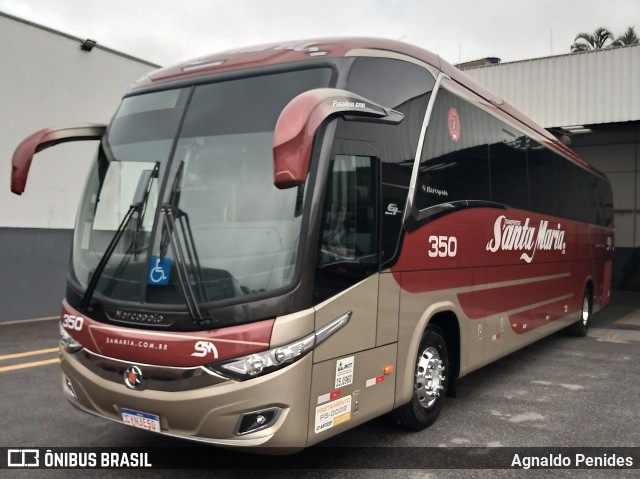 Santa Maria Fretamento e Turismo 350 na cidade de São Bernardo do Campo, São Paulo, Brasil, por Agnaldo Penides. ID da foto: 8377453.