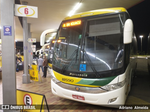 Empresa Gontijo de Transportes 18590 na cidade de João Monlevade, Minas Gerais, Brasil, por Adriano  Almeida. Número da foto: #8377804.