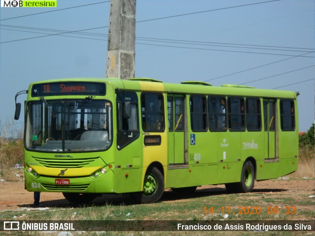 Transcol Transportes Coletivos 04434 na cidade de Teresina, Piauí, Brasil, por Francisco de Assis Rodrigues da Silva. Número da foto: #8380348.