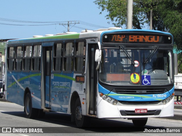 Viação Ponte Coberta RJ 190.010 na cidade de Rio de Janeiro, Rio de Janeiro, Brasil, por Jhonathan Barros. Número da foto: #8332775.