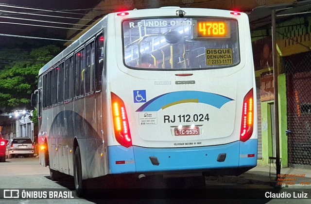 Auto Viação Vera Cruz - Belford Roxo RJ 112.024 na cidade de Nilópolis, Rio de Janeiro, Brasil, por Claudio Luiz. Número da foto: #8335427.