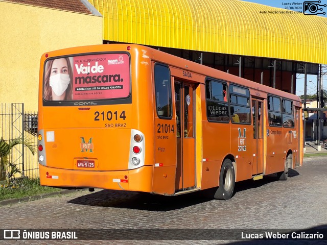 Auto Viação São Braz 21014 na cidade de Curitiba, Paraná, Brasil, por Lucas Weber Calizario. Número da foto: #8333891.