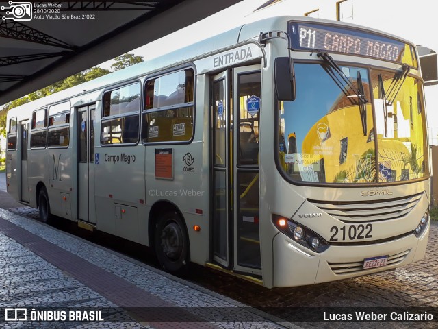 Auto Viação São Braz 21022 na cidade de Curitiba, Paraná, Brasil, por Lucas Weber Calizario. ID da foto: 8335402.