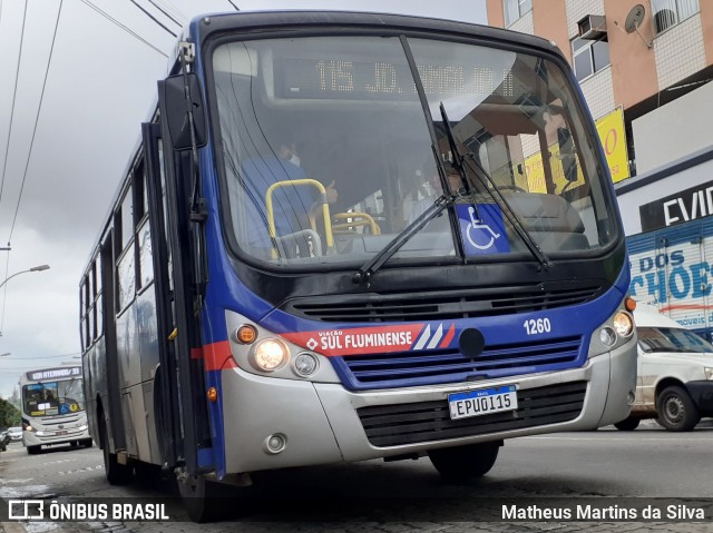 Viação Sul Fluminense 1260 na cidade de Volta Redonda, Rio de Janeiro, Brasil, por Matheus Martins da Silva. Número da foto: #8385877.
