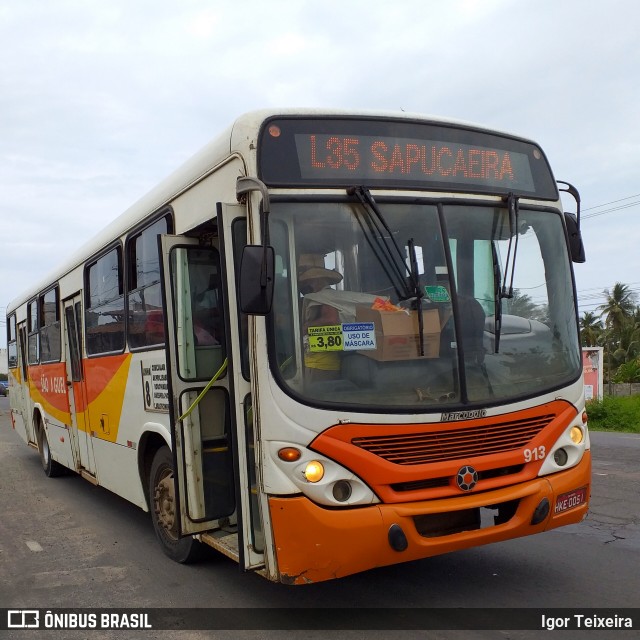 Transportes Urbanos São Miguel de Ilhéus 913 na cidade de Ilhéus, Bahia, Brasil, por Igor Teixeira. ID da foto: 8385255.