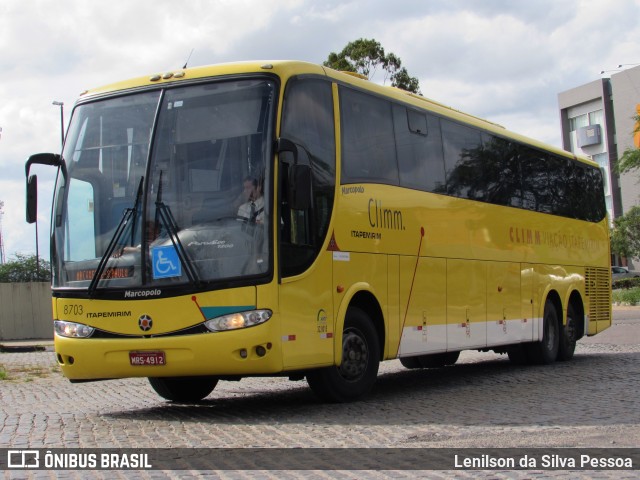 Viação Itapemirim 8703 na cidade de Caruaru, Pernambuco, Brasil, por Lenilson da Silva Pessoa. ID da foto: 8385945.