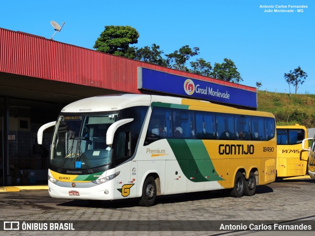 Empresa Gontijo de Transportes 18490 na cidade de João Monlevade, Minas Gerais, Brasil, por Antonio Carlos Fernandes. ID da foto: 8384507.