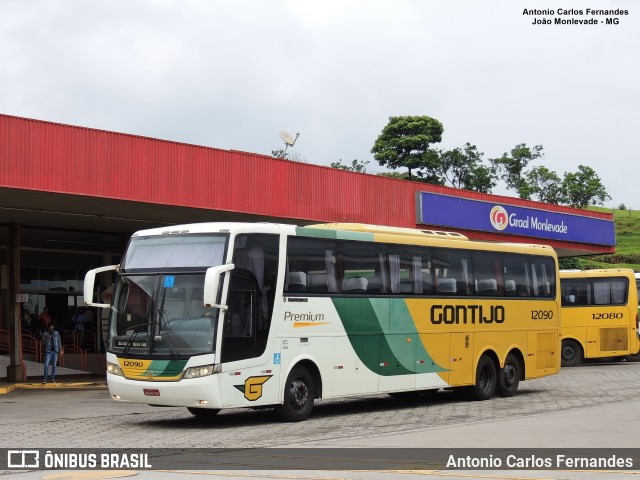 Empresa Gontijo de Transportes 12090 na cidade de João Monlevade, Minas Gerais, Brasil, por Antonio Carlos Fernandes. ID da foto: 8384505.