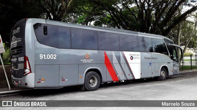 Empresa de Ônibus Pássaro Marron 91002 na cidade de São José dos Campos, São Paulo, Brasil, por Marcelo Souza. ID da foto: 8387457.