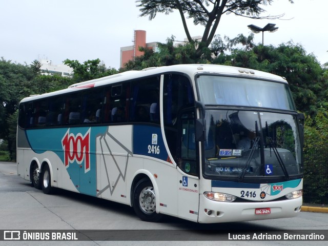 Auto Viação 1001 2416 na cidade de São Paulo, São Paulo, Brasil, por Lucas Adriano Bernardino. ID da foto: 8387935.