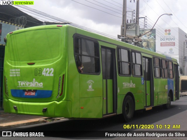 Taguatur - Taguatinga Transporte e Turismo 03422 na cidade de Teresina, Piauí, Brasil, por Francisco de Assis Rodrigues da Silva. ID da foto: 8388076.