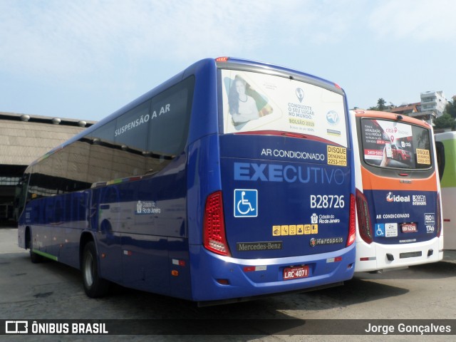 Viação Ideal B28726 na cidade de Rio de Janeiro, Rio de Janeiro, Brasil, por Jorge Gonçalves. ID da foto: 8392622.