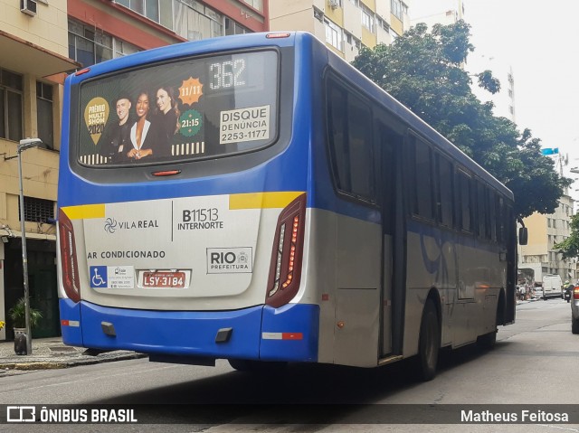 Viação Vila Real B11513 na cidade de Rio de Janeiro, Rio de Janeiro, Brasil, por Matheus Feitosa . ID da foto: 8393151.