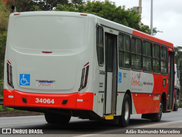 Urca Auto Ônibus 34064 na cidade de Belo Horizonte, Minas Gerais, Brasil, por Adão Raimundo Marcelino. Número da foto: #8395461.