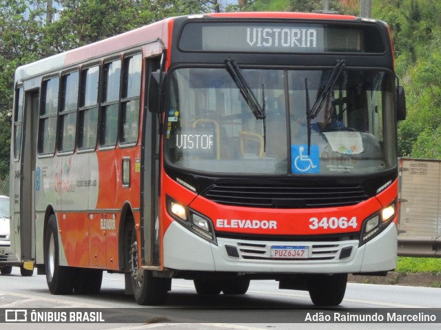 Urca Auto Ônibus 34064 na cidade de Belo Horizonte, Minas Gerais, Brasil, por Adão Raimundo Marcelino. ID da foto: 8395438.