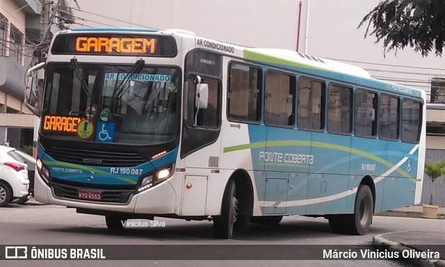 Viação Ponte Coberta RJ 190.087 na cidade de Nilópolis, Rio de Janeiro, Brasil, por Márcio Vinicius Oliveira. Número da foto: #8393226.