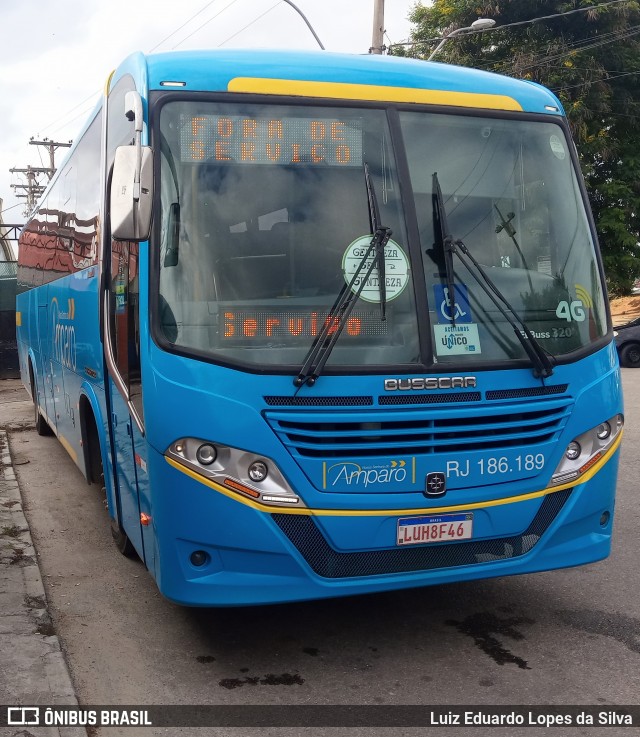 Viação Nossa Senhora do Amparo RJ 186.189 na cidade de Niterói, Rio de Janeiro, Brasil, por Luiz Eduardo Lopes da Silva. ID da foto: 8398268.