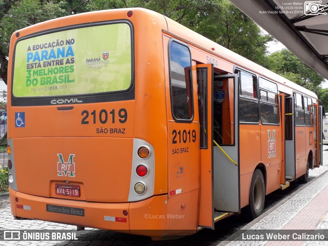 Auto Viação São Braz 21019 na cidade de Curitiba, Paraná, Brasil, por Lucas Weber Calizario. ID da foto: 8401565.