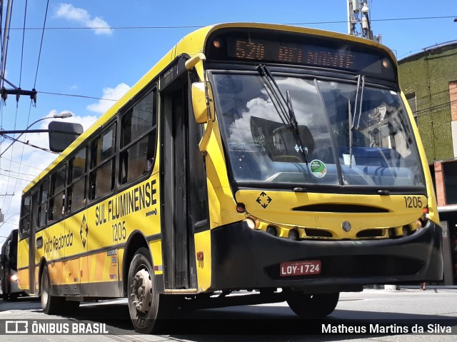 Viação Sul Fluminense 1205 na cidade de Volta Redonda, Rio de Janeiro, Brasil, por Matheus Martins da Silva. ID da foto: 8402319.