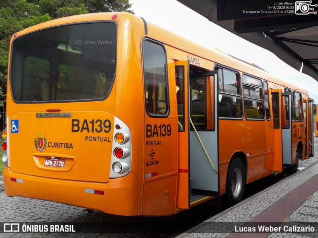 Transporte Coletivo Glória BA139 na cidade de Curitiba, Paraná, Brasil, por Lucas Weber Calizario. ID da foto: 8401596.