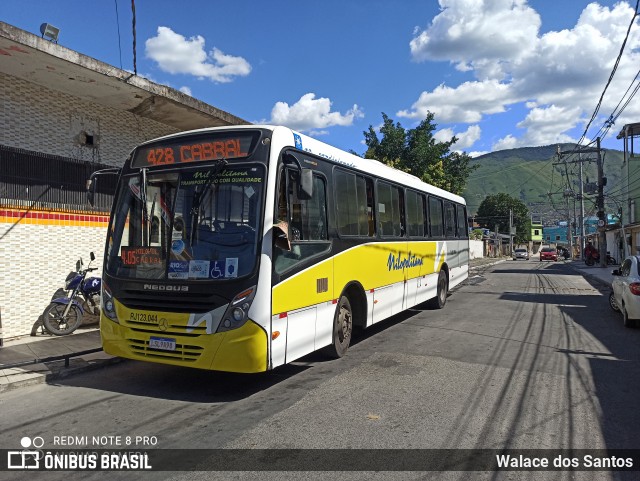 Viação Nilopolitana RJ 123.044 na cidade de Nova Iguaçu, Rio de Janeiro, Brasil, por Walace dos Santos. ID da foto: 8405798.